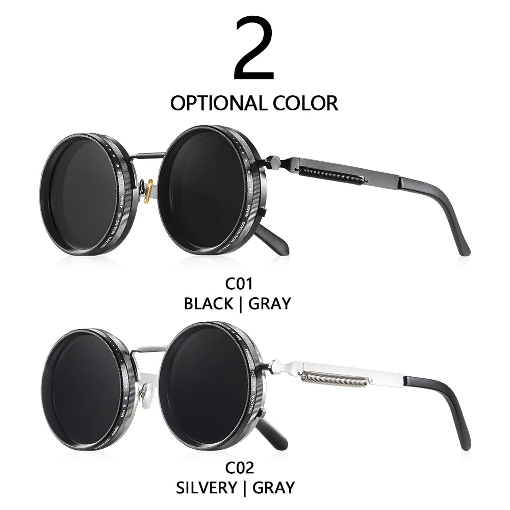 CRIXALIS Polarized Round Sunglasses ND9 Adjustable Dimming Men Women