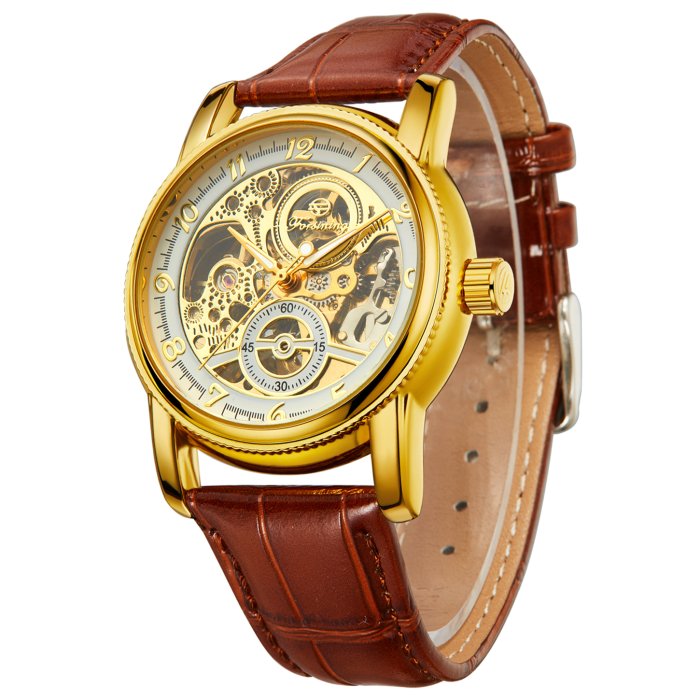 Чоловічий механічний годинник Forsining Prestige Gold